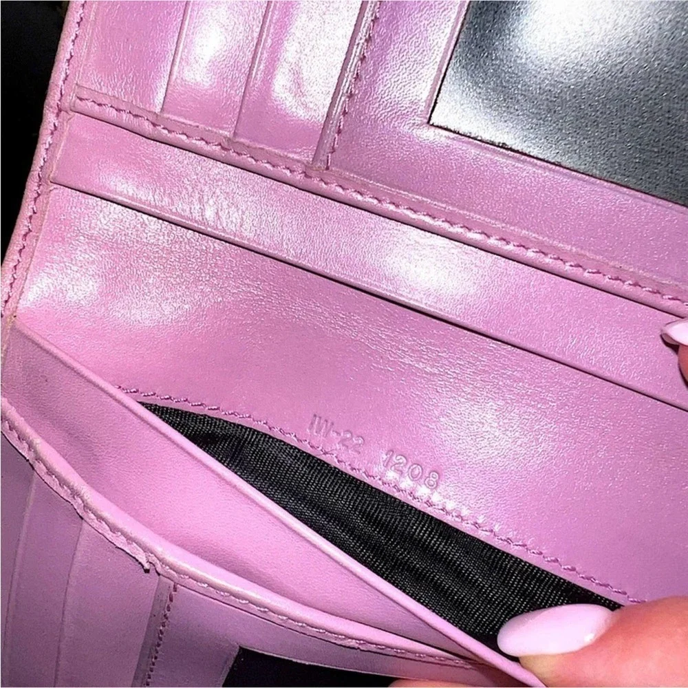 Salvatore Ferragamo Pink Lizard Skin Wallet